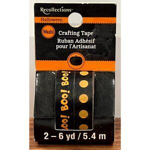 Recollections Halloween Washi Crafting Tape 2-Pack BOO Polka Dot Orange 419005